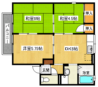 神戸市垂水区清玄町のアパートの間取り