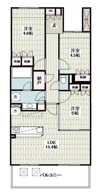 横浜市青葉区青葉台のマンションの間取り