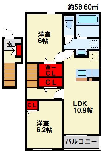 ニューライズ行橋　Iの間取り