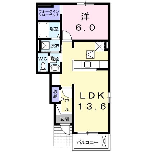 高松市上林町のアパートの間取り