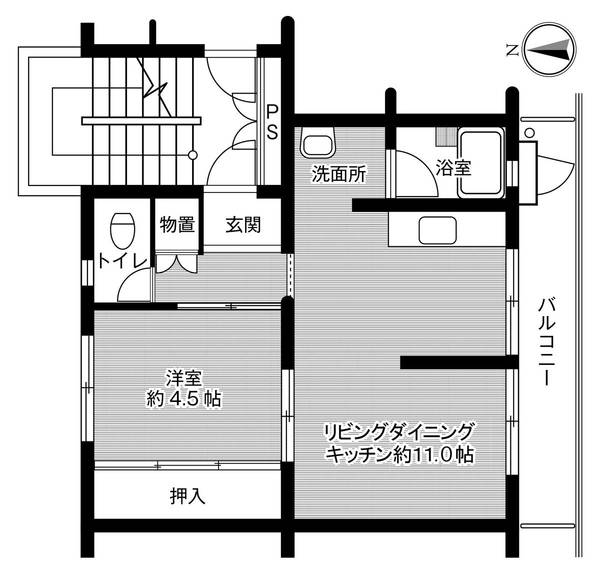 ビレッジハウス菊川1号棟の間取り