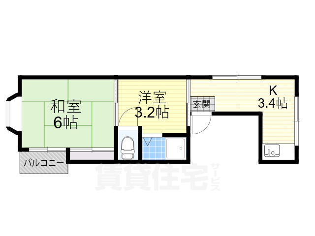 大阪市西成区北津守のマンションの間取り