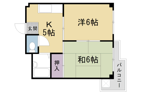 京都市右京区太秦下刑部町のマンションの間取り