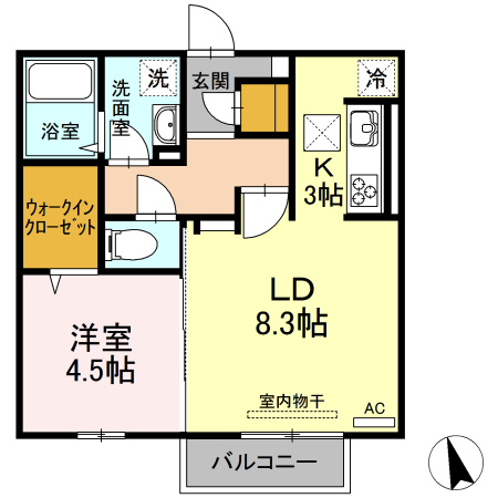 松江市浜佐田町のアパートの間取り