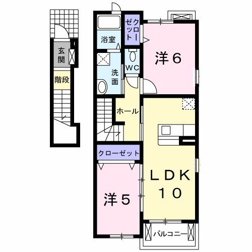 野田市木間ケ瀬のアパートの間取り