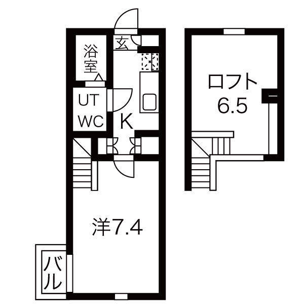 【岩倉市下本町のアパートの間取り】