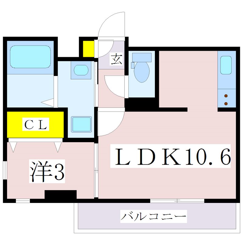 鹿児島市東谷山のマンションの間取り