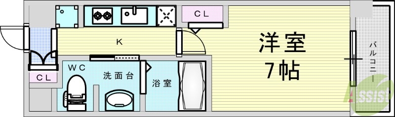 大阪市淀川区田川のマンションの間取り