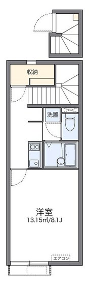 岡山市北区津倉町のアパートの間取り