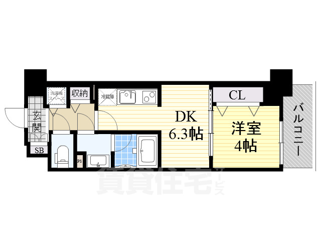 堺市堺区南安井町のマンションの間取り