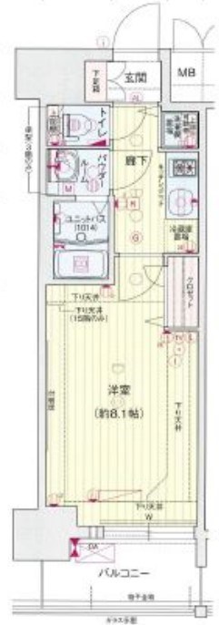 神戸市兵庫区新開地のマンションの間取り