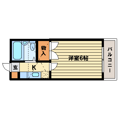 仙台市青葉区中山のアパートの間取り