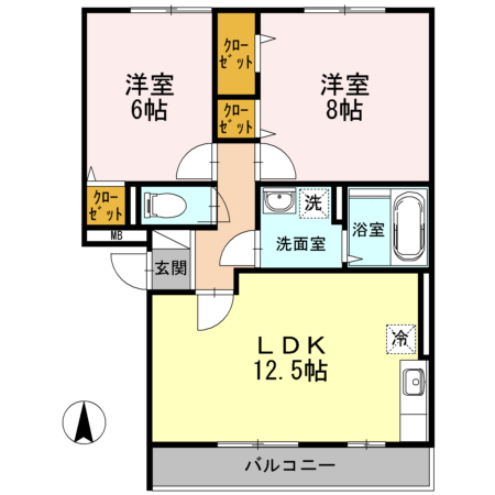 エクセラン旭が丘の間取り