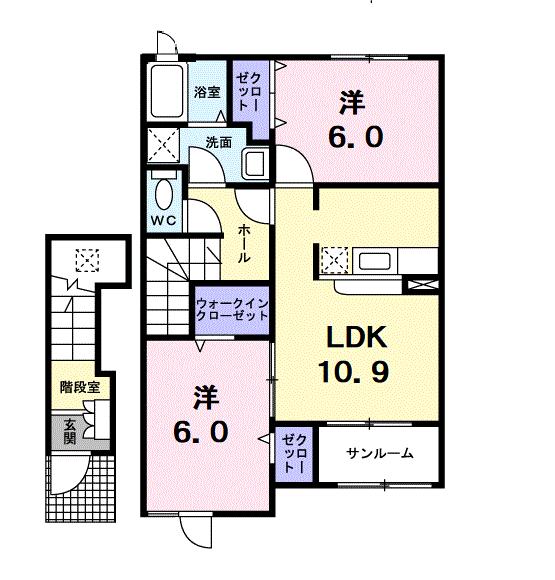 ＰＡＳＴＲＡＬ花南IIの間取り