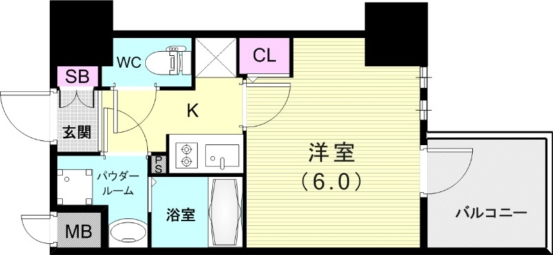 エスリード神戸三宮ヒルズの間取り