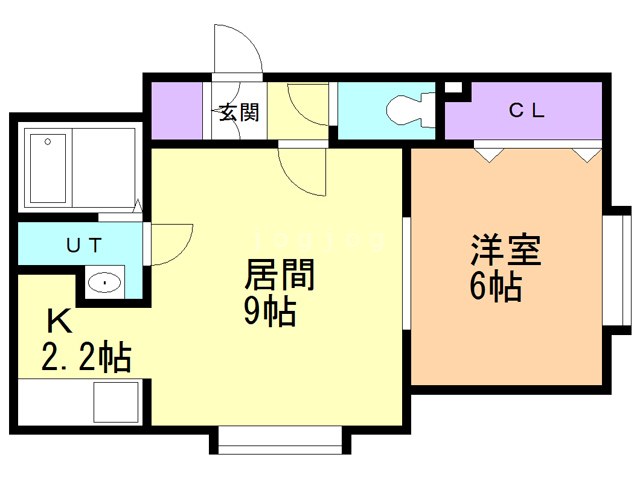 小樽市銭函のアパートの間取り