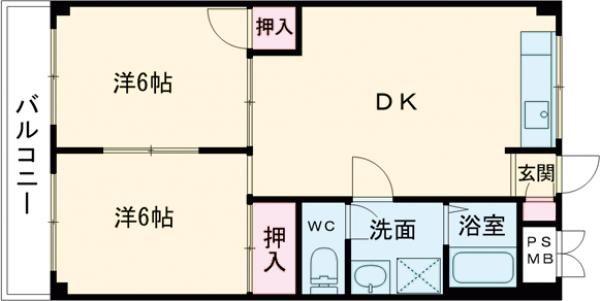 橋本市学文路のマンションの間取り