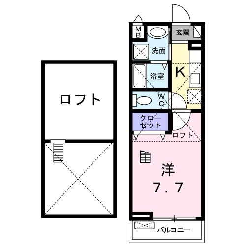 向日市上植野町のアパートの間取り