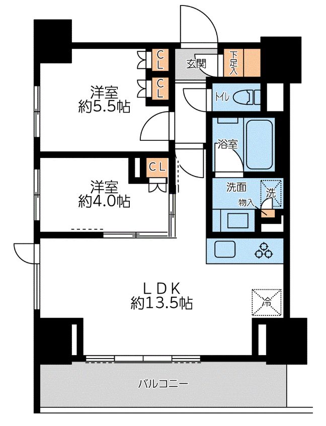 【台東区浅草のマンションの間取り】