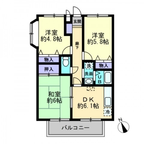 フォブール長船の間取り