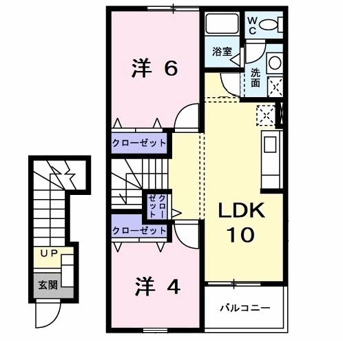 昭島市郷地町のアパートの間取り