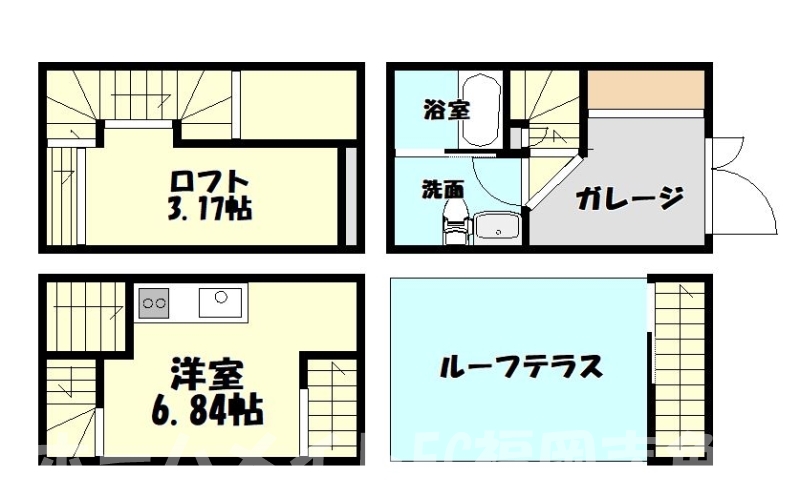 福岡市博多区青木のアパートの間取り