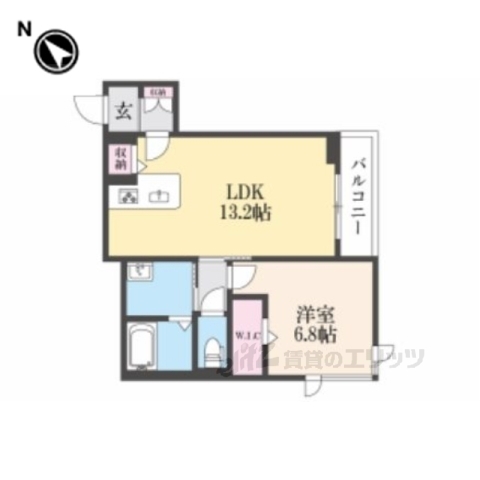 彦根市竹ケ鼻町のマンションの間取り