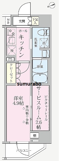 足立区梅田のマンションの間取り