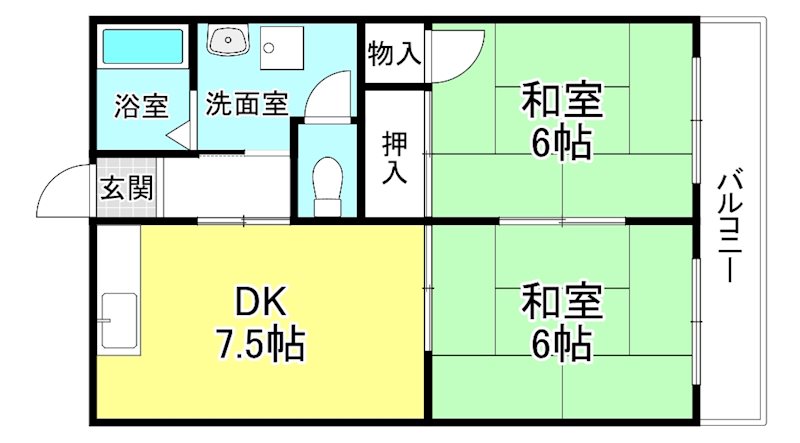 グリーンタウン國本B棟の間取り