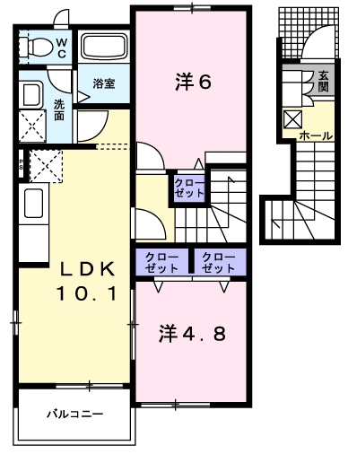 [家電付き] グランツ大町の間取り