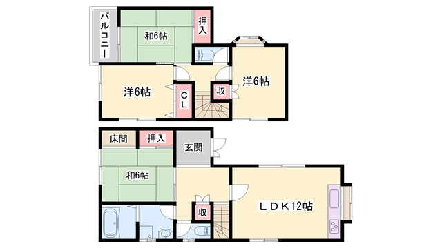 口里戸建の間取り