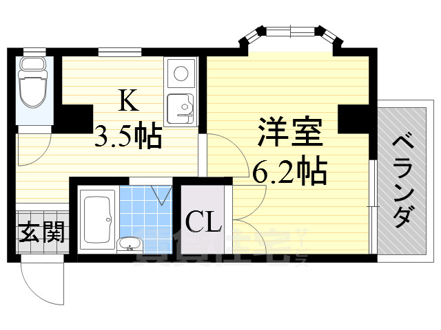 堺市堺区南旅篭町東のマンションの間取り