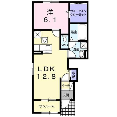 宇部市大字妻崎開作のアパートの間取り