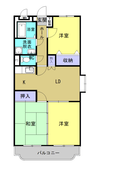 総社市駅南のマンションの間取り