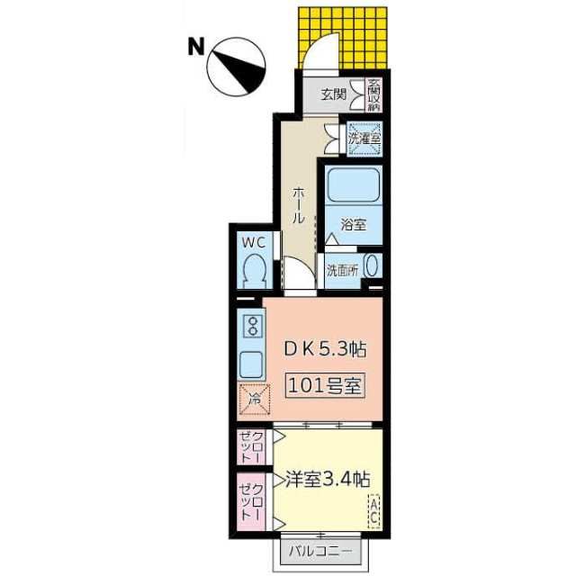 Ｅｓｃｏｎｄｉｔｅ川内　Ａ棟の間取り