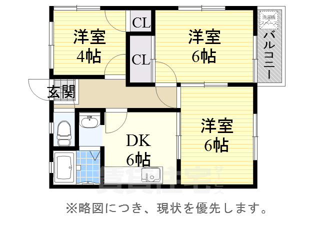 名古屋市中川区十番町のアパートの間取り