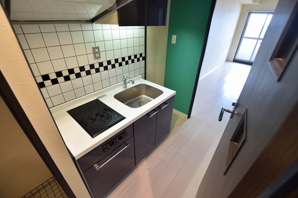 キッチン　IH２口キッチンでお掃除も楽々♪