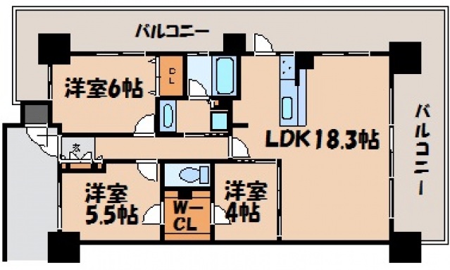 ロイヤルシティビュー海田　504の間取り