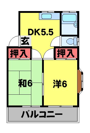 取手市米ノ井のアパートの間取り