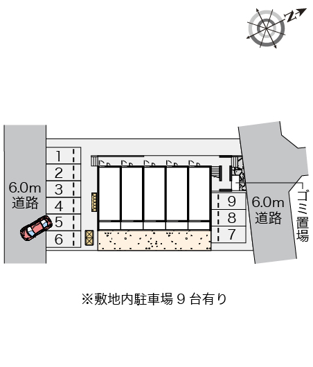 【キャロット　ハウスの駐車場】