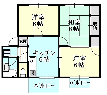 泉南市新家のアパートの間取り