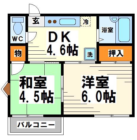 東京都調布市菊野台２（アパート）の賃貸物件の間取り