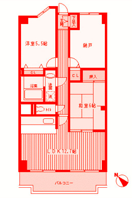 神奈川県藤沢市南藤沢（マンション）の賃貸物件の間取り