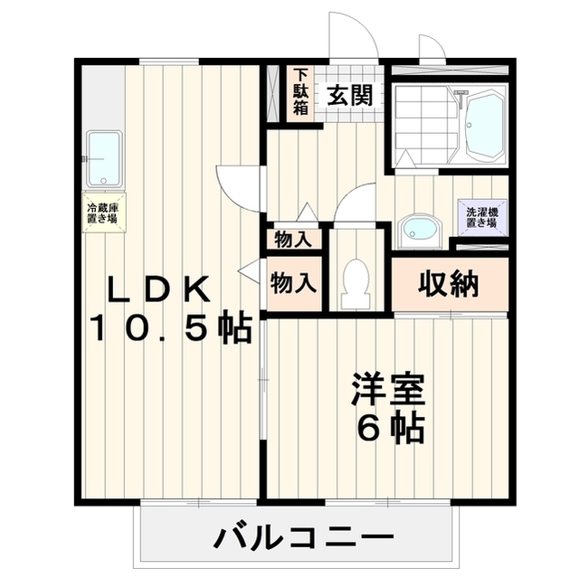 つくば市上広岡のアパートの間取り