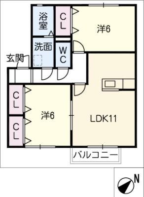 クレール　フジの間取り