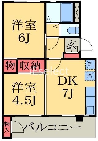 千葉市中央区弁天のマンションの間取り