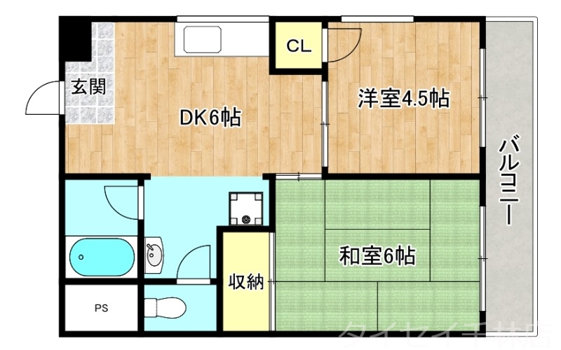 守口市豊秀町のマンションの間取り