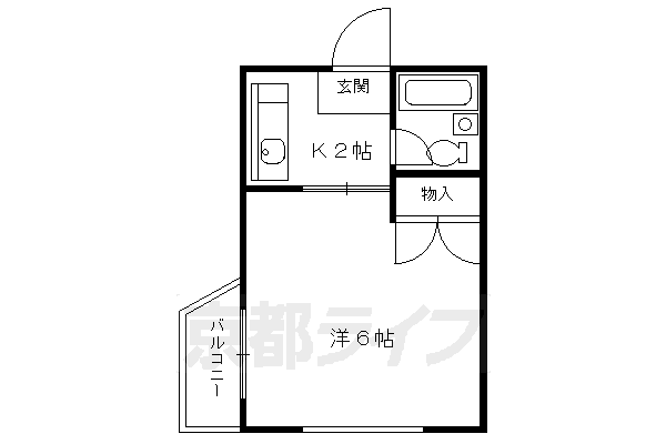 京都市中京区達磨町のマンションの間取り