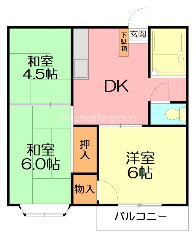 足柄上郡開成町吉田島のアパートの間取り