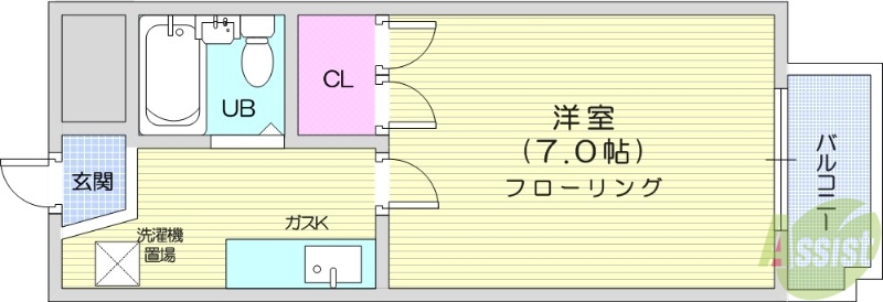 仙台市若林区大和町のマンションの間取り